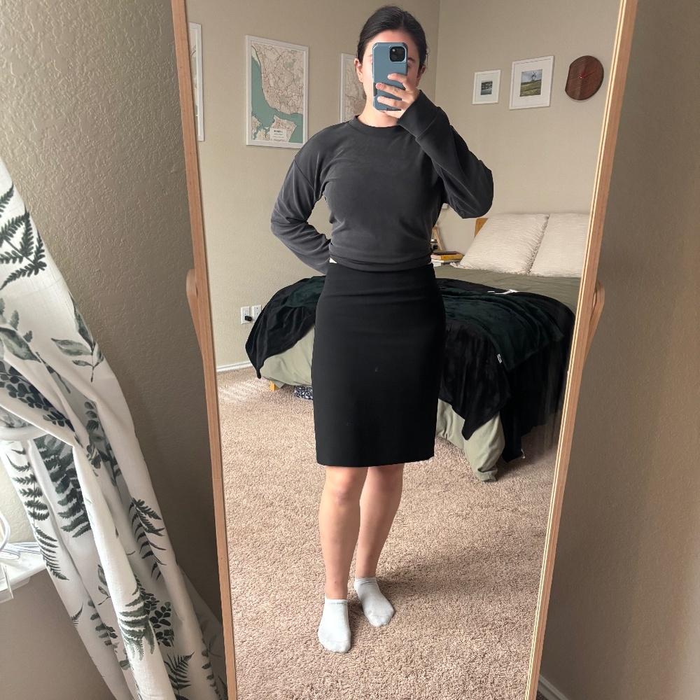 Black Suit Pencil Skirt